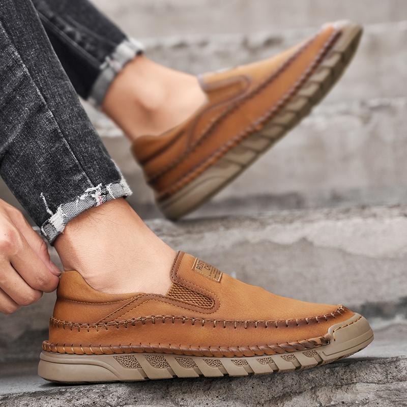 38-46 Уличная кожаная обувь Мужские кроссовки для хайкинга Обувь для вождения автомобиля Кожаная обувь большого размера Ботильоны