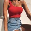 Single Shoulder Strap Top Sleeveless T-shirt Vest