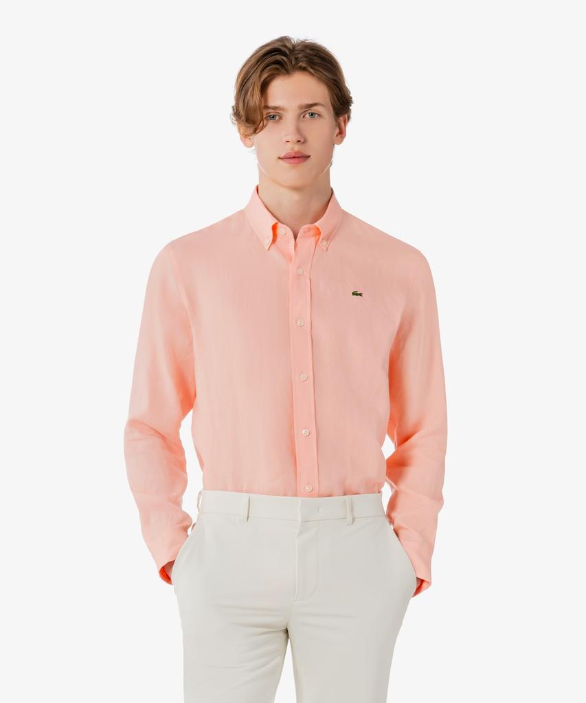 LACOSTE Мужская однотонная льняная рубашка Ch769E-56G Ui2