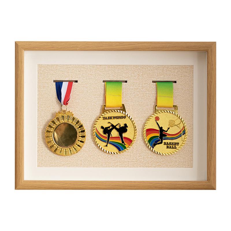 Wooden Medal Frame & Display: Marathon Tag Holder and Decorative Picture Frame