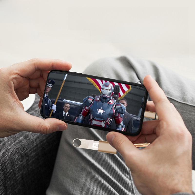 Компактный адаптер Type-C на USB-A OTG с плетеным металлическим корпусом для высокоскоростной передачи данных