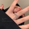 Кольцо с жемчугом Double Star, женское, лето 2023, новое модное кольцо с индивидуальным открытием, регулируемое кольцо на указательный палец