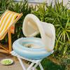 yangyizhi Baby Swim Ring with Canopy, Inflatable Striped Pool Float for Toddler Boys Girls, UV Sun Protection Swimming Safety Seat, Handle