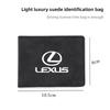Car Driver License Cover Suede Wallet Card Storage Bag For Lexus IS200 UX250h Ct200h ES300h NX300h RX400h ES350 GX470 IS250 LS