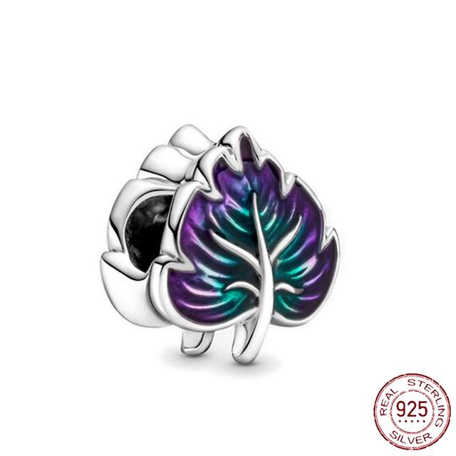 925 Sterling Silver Green Series Flower Tree Apple Pendant Diy Fine Beads Fit Original Fashion Charms Bracelet Women Jewelry