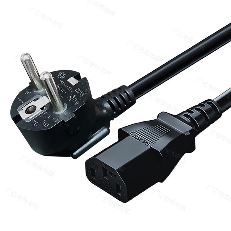 16A Schuko Power Cord, Three-Pin German Standard, for Desktop Computers - 3-Core, 0.75/1/1.5mm²