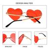 Cosplay Costume Metal Sun Glasses Rimless Heart Sunglasses Heart-Shaped Pink Hippie Sunglasses