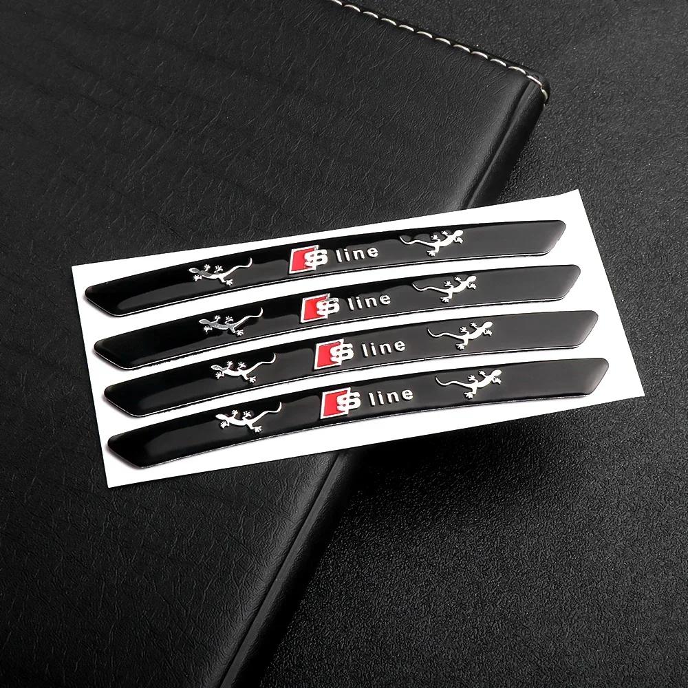4pcs Aluminum Car Wheels Rims Badges Stickers Decals For Audi Sline A3 A4 A4L A5 B3 B4 B5 B6 B7 B8 RS3 Quattro C5 C6 C7 A1 Q7 Q6
