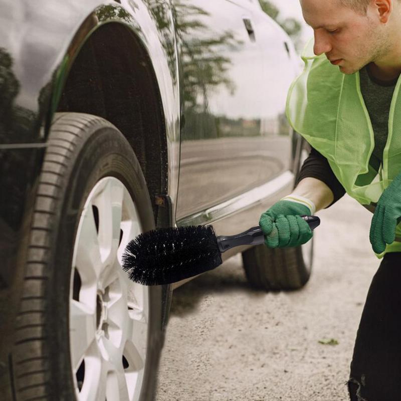 Wheel Brush Car Wash Brush For Wheels Automotive Ergonomic Detailing Cleaning Exterior Wash Tool For RVs Motorcycles Trucks