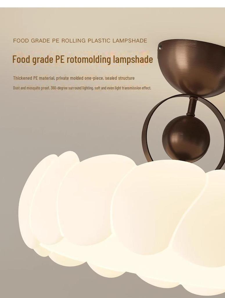 Винтажный кремовый французский потолочный светильник 2025 года – полная защита глаз для спальни и кабинета