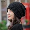 Solid Color Knitted Hat Oversized Skullcap Casual Beanie Hats  Women Men