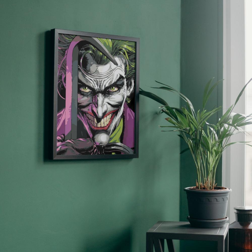 Painting by numbers with frame Pictures for painting - Joker with crowbar 40x50