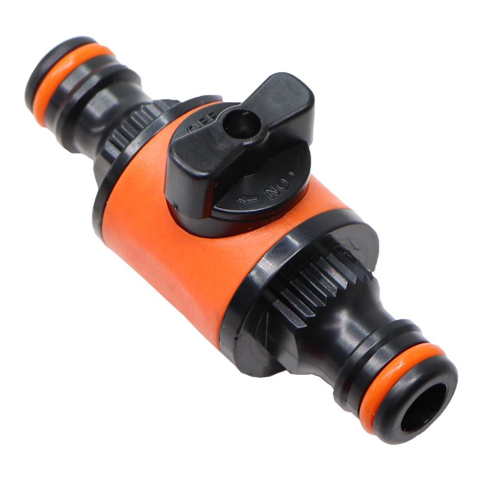 16MM Equal Garden Hose Shut Off Valve Fitting Plastic Tubing Tap Adapter Quick Joint for Watering Irrigation Car Wash