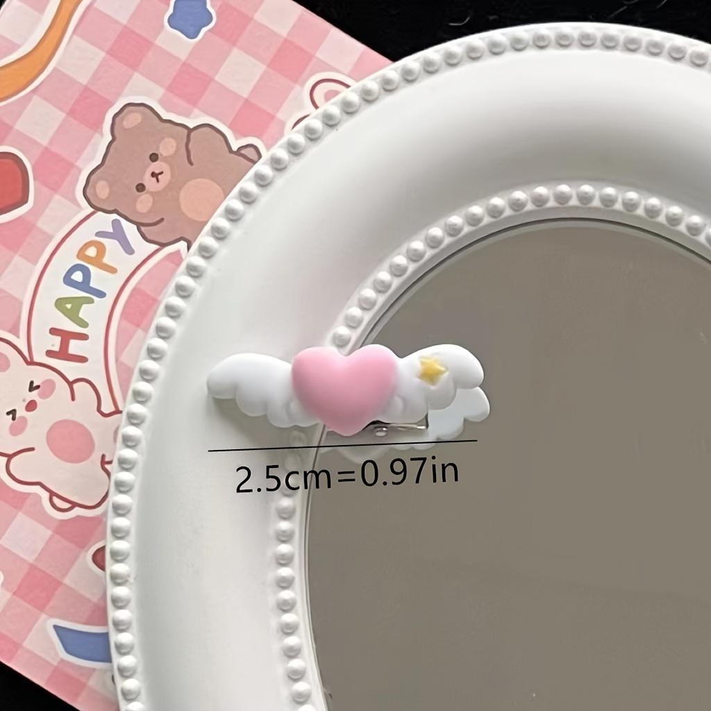 5pcs Pet Hair Clips,Dog Hair Clips, Mini Wing Hair Cute Clips, Pink And Tender Peach Heart Hair Clips,Pet Hair Accessories