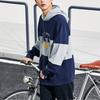 Anta Толстовка с капюшоном в полоску с буквенным принтом Color Block, унисекс, темно-синяя 152338702-2