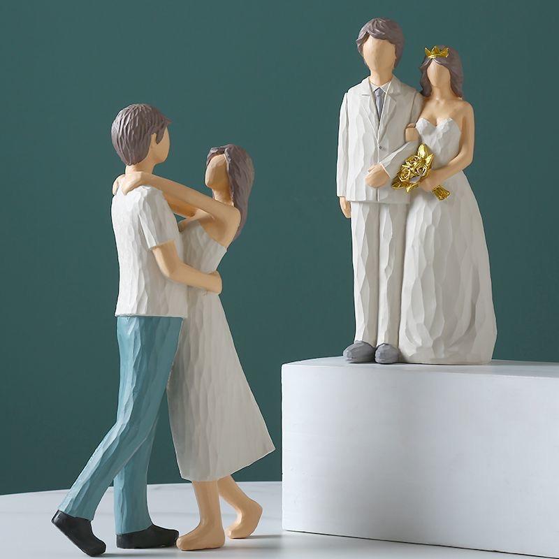 Handmade Resin Couple Figurine Decoration Home Decor Wedding Ornament Valentine Gift