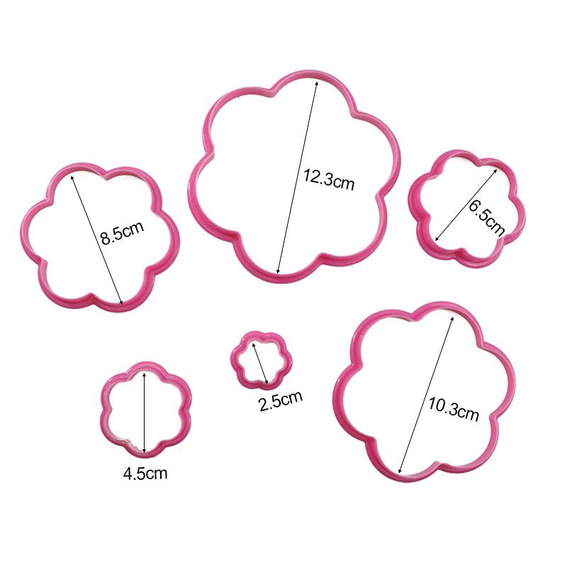 6 шт./компл., форма для выпечки помадки для печенья в форме рождественской елки, форма для печенья в форме цветка/сердца/звезд, формы для украшения торта, формы для выпечки