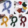 Ladies Elegant Solid Color Women Square Scarf Silk Feel Satin Hair Tie Band Head Neck