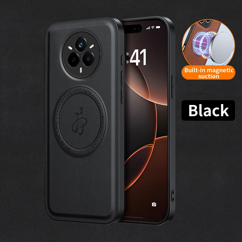 Беспроводная зарядка Магнитный чехол для Realme 14 Pro 5G 14 Pro+ Plus Защитная крышка PU кожа Жесткая задняя панель Coque