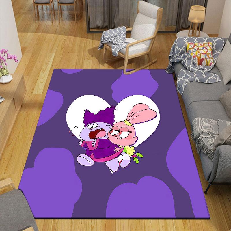 Chowder Flannel Pattern Square Carpet,Area Rug,Carpet Rug for Living Room Bedroom Sofa Playroom Decor,Non-slip Floor Mat