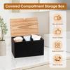 Wooden Tampon Holder with Lid 3-Grid Bathroom Tampon Storage Box Large Capacity Dust Proof Feminine Product Organizer