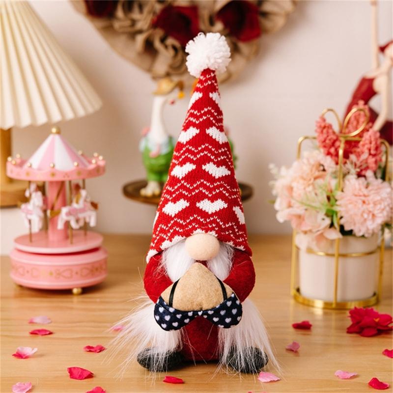 Valentine's Day Gnome Decorations Handmade Gnome Decorations for Table Ornament Valentines Birthday Present