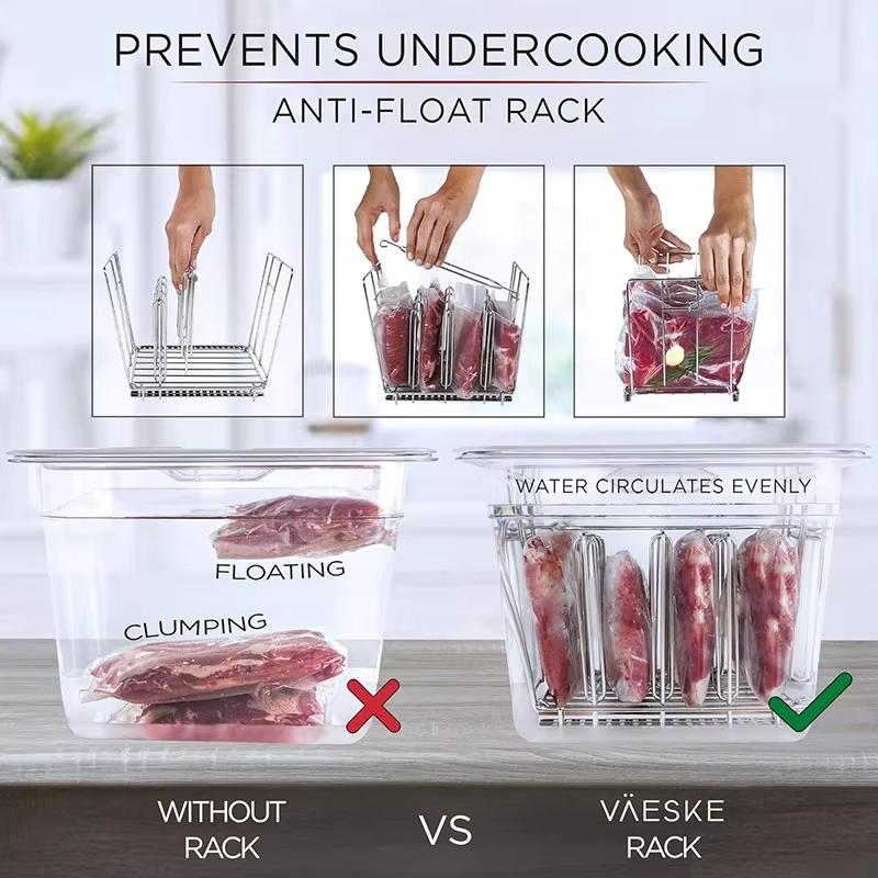 Sous Vide Cooker Machine 11L Container with Stainless Steel Rack Detachable Dividers Separator Slow Cooker Kits Accessories