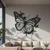 1 PC Big Black Iron Butterfly With Several Little Butterflies Minimalist Metal Wall Art - Modern Home Decor For Bedroom, Living Room, Or Bathroom.