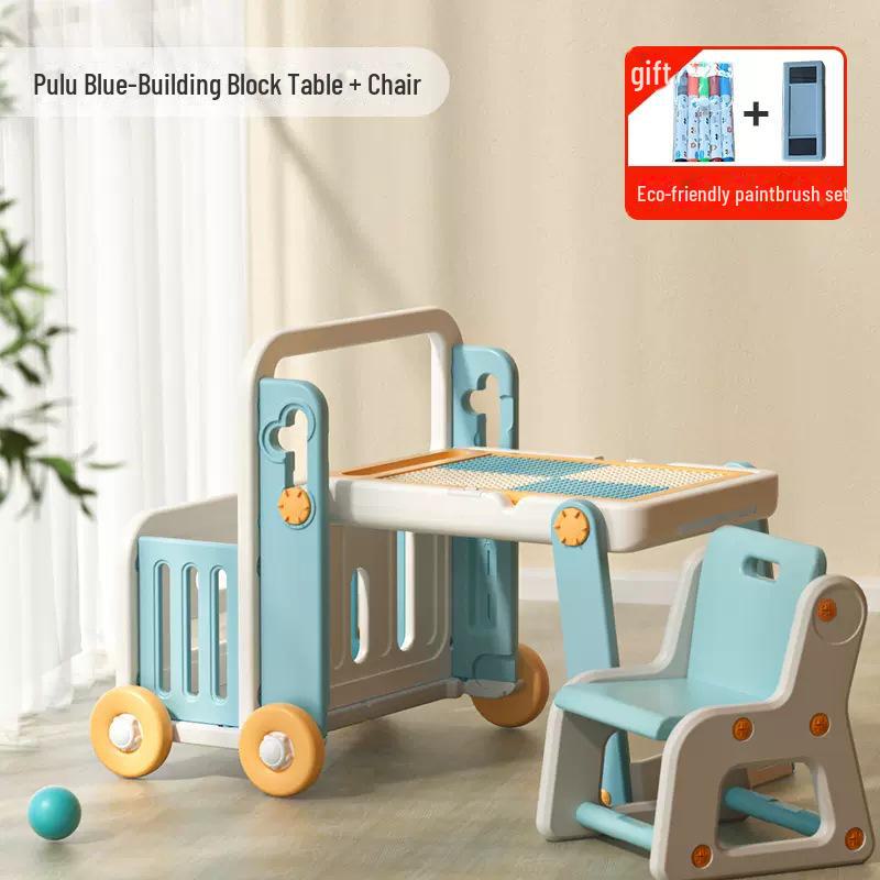 Детский складной стол-конструктор Manlong и доска для рисования - развивающая игрушка с крупными частицами для мальчиков и девочек
