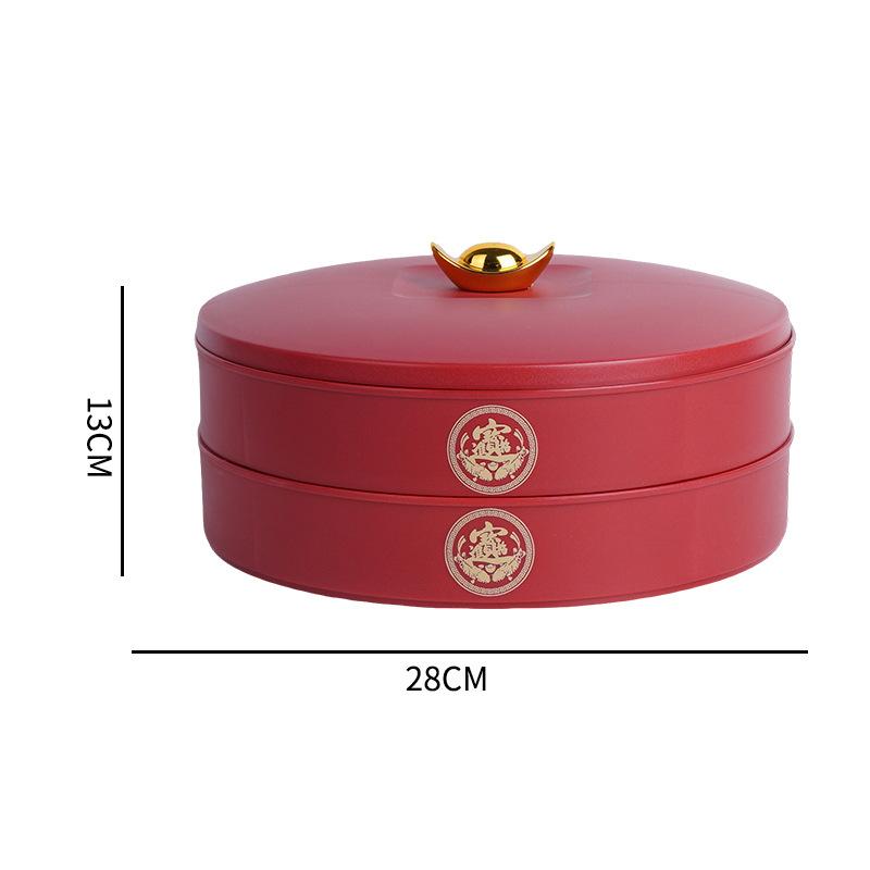 2025 Новогодний поднос для закусок в винтажном китайском стиле Простая коробка для хранения конфет, орехов, печенья, десертов, украшения для обеденного стола