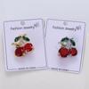 Blucome New Design Red Cherry Shape Brooch Gold Color Enamel Brooches Jewelry Pins Girl Christmas Gifts Scarf Hat Accessories