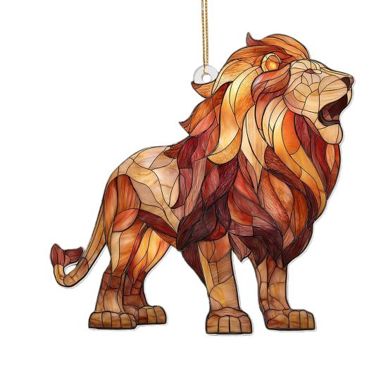 Красочный кулон в виде животного, акриловый ловец солнца, подвесное украшение на окно, 2D акриловый принт, праздничный декор для рождественской елки и дома