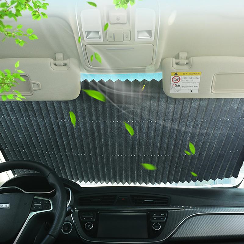 Солнцезащитная шторка на лобовое стекло автомобиля, выдвижная солнцезащитная шторка, зонт от солнца, лобовое стекло автомобиля, УФ-отражающая пленка для заднего стекла автомобиля, автомобильные аксессуары