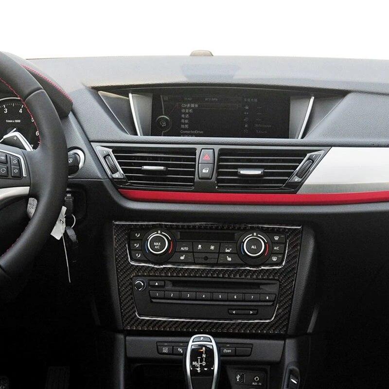 Для BMW E84 X1 2011-2015 настоящее углеродное волокно автомобильный компакт-диск наклейка на панель управления рамка украшения автоаксессуары