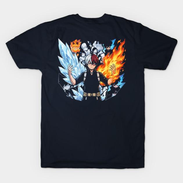 Asian Size Cotton Unisex Tshirt Print T-shirt Shoto Todoroki Ice And Fire Art T-shirt No-Cut Print Regular Fit