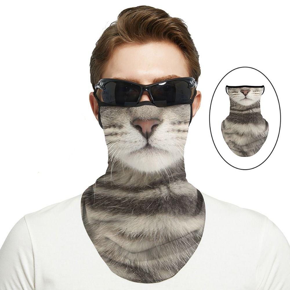 Hanging Ear Cool Face Scarf Elastic Cycling Balaclava Animal Face Cover Scarf Summer