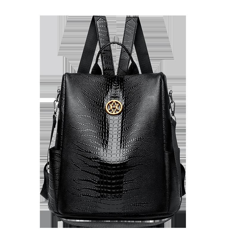 Женский рюкзак-антивор, новый повседневный вместительный простой с тиснением под крокодила, многофункциональная женская дорожная сумка