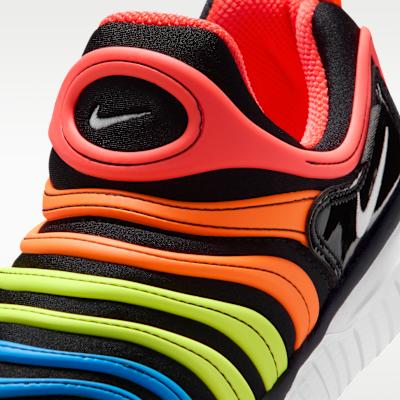 Nike Dynamo Free Breathable Low top Kids Lifestyle Shoes Black Orange