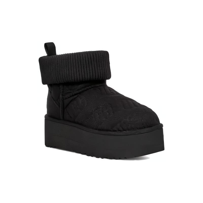 UGG Классические мини-платформы, войлочные ботинки, черные женские кроссовки 1144047-BLK
