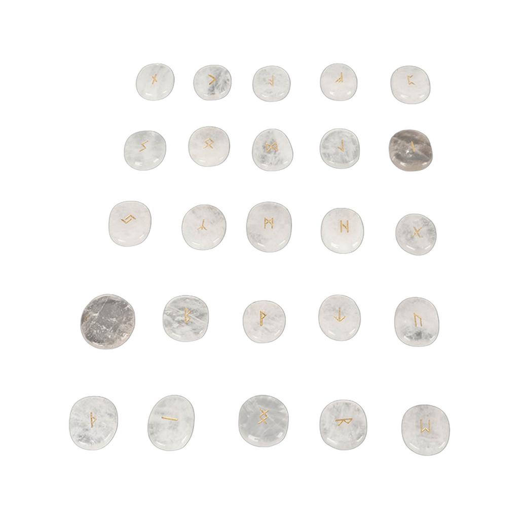 Набор из 25 натуральных рунических камней, изысканные руны, резьба, медитация, набор камней для молитвы, гадания