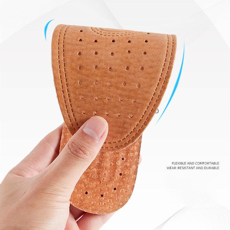 1 пара стелек из коровьей кожи для мужской обуви, удобные дезодорирующие повседневные кожаные стельки для ног, качественная подошва из натуральной кожи