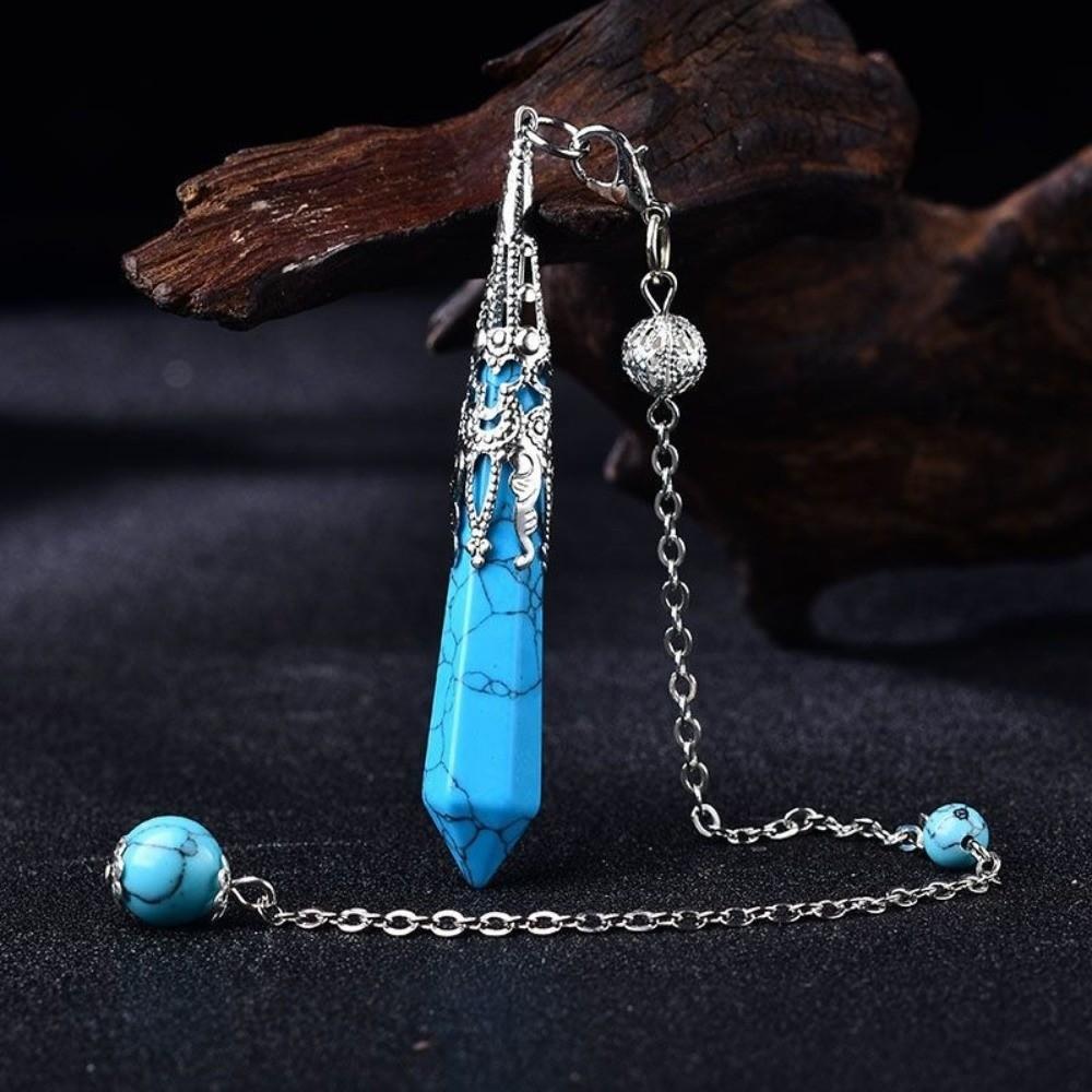 Energy Natural Crystal Pendulums Hexagon Cone Witch Spiritual Pendulos  Jewelry Gift