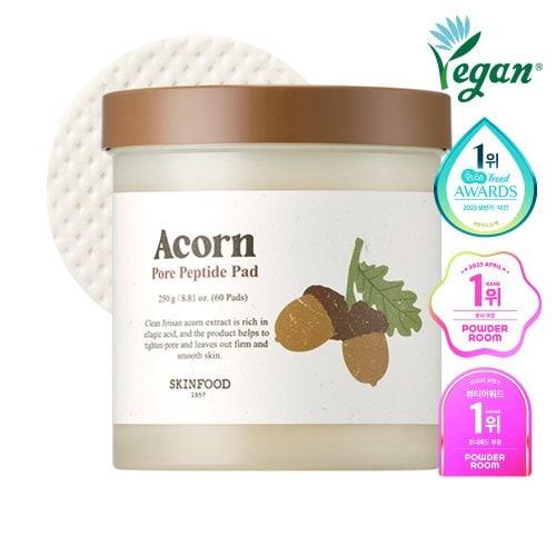 (2 Pieces) 60 Sheets of Acorn Acorn Pore Elasticity Pad + Gift [Gifts May Vary]
