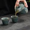 Новый керамический чайный набор 3 чашки гайвань портативный дорожный китайский кунг-фу супница чайная посуда церемония 170 мл