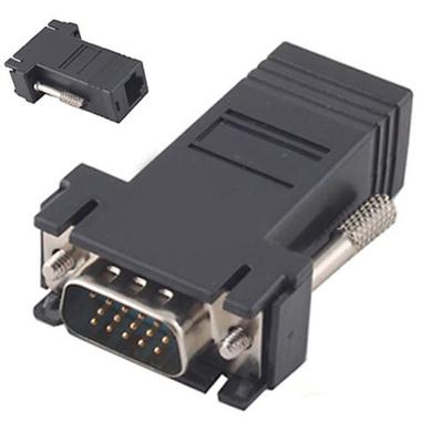 VGA удлинитель штекер CAT5 CAT6 RJ45 к LAN гнездо адаптер для сетевого кабеля комплект