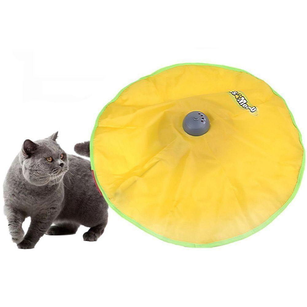 Fabric Material Interactive Cat Toy Feather Attachment Self Entertaining Undercover Mouse Toy Move Mouse Design Chew Resistant