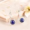 Genuine Lapis Lazuli Gemstone 925 Solid Silver Handcrafted Jewelry Earrings1.68" CE-15-33
