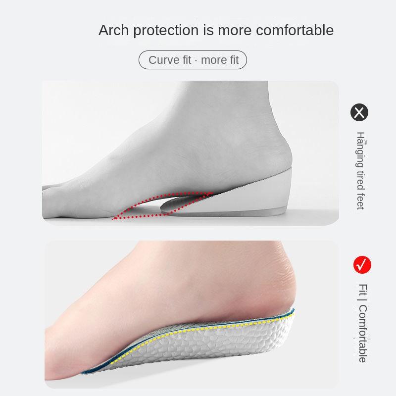 Стельки, увеличивающие рост, для мужчин и женщин, ортопедические стельки с поддержкой свода стопы, кроссовки, подъёмник каблука, подушечки для обуви из пены с эффектом памяти