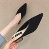 2020 Spring and Summer New Bag Head Half Slippers Women's Flying Woven Mid-heel Pointed Mueller Shoes Thick Heel Wear Lazy Cool Slippers