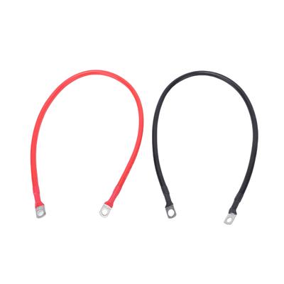 2 шт. Аккумуляторные кабели 6 AWG Положительный Отрицательный электрод 24 дюйма с лужеными медными наконечниками 0,31 дюйма на обоих концах для солнечной энергии, морской техники